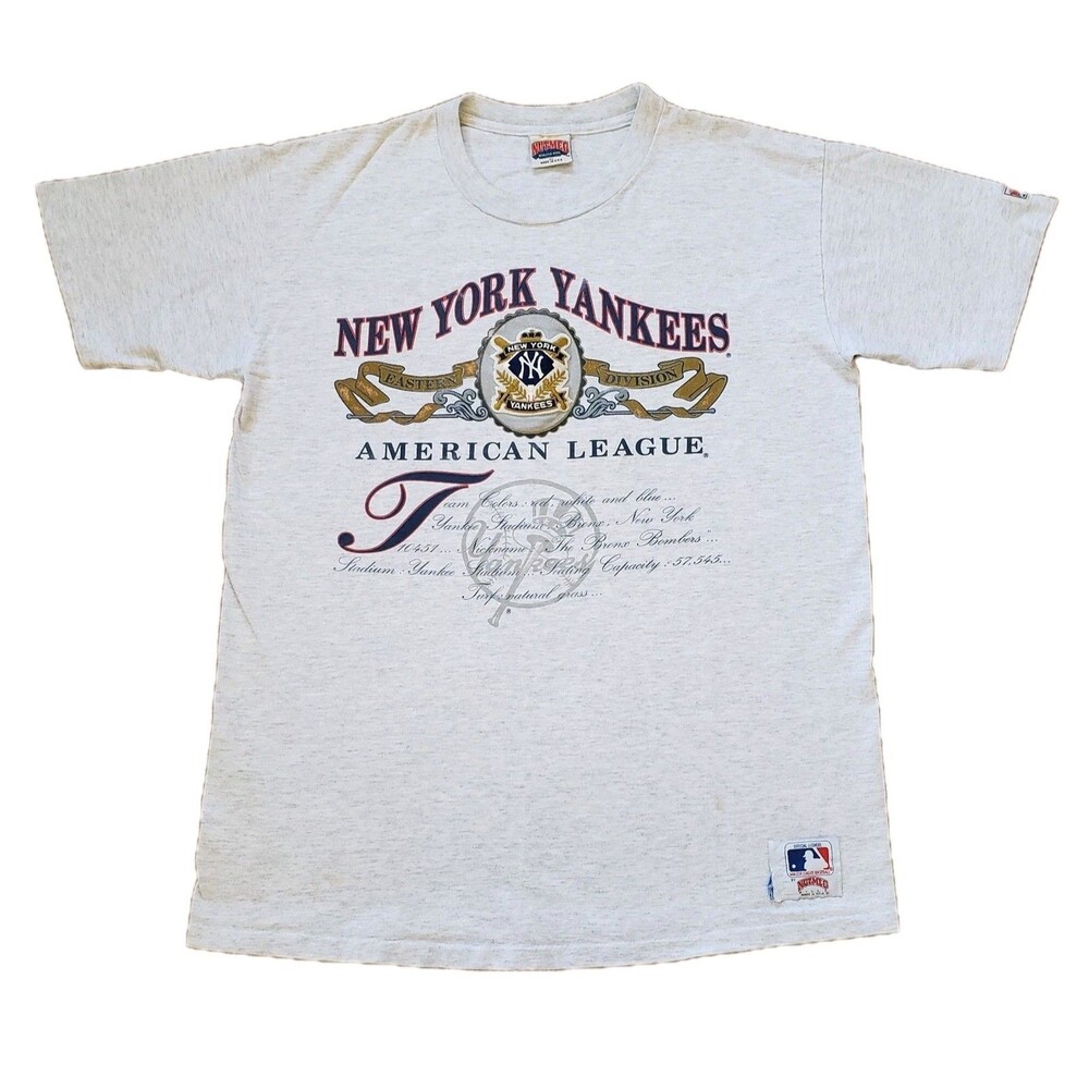 Vintage 90s Nutmeg New York Yankees Embroidered XL Single Stitch USA Made Shirt